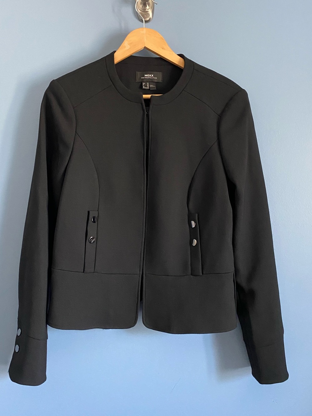 Mexx Black Collarless Blazer Jacket